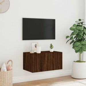 vidaXL Ścienna szafka TV z LED, brązowy dąb, 60x35x31 cm 4
