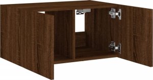 vidaXL Ścienna szafka TV z LED, brązowy dąb, 60x35x31 cm 8