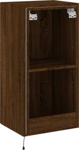 vidaXL Ścienna szafka TV z LED, brązowy dąb, 40,5x35x80 cm 11