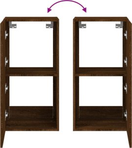 vidaXL Ścienna szafka TV z LED, brązowy dąb, 40,5x35x80 cm 12