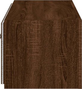 vidaXL Ścienna szafka TV z LED, brązowy dąb, 80x35x31 cm 10