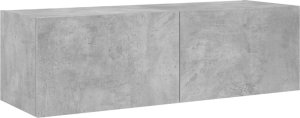 vidaXL Ścienna szafka TV z LED, szarość betonu, 100x35x31 cm 3