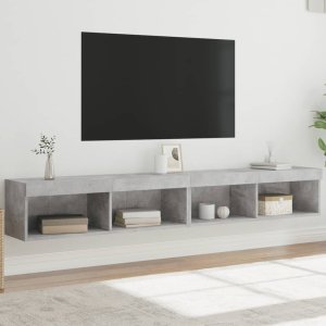 vidaXL Szafki TV, z LED, 2 szt., szarość betonu, 100x30x30 cm 1