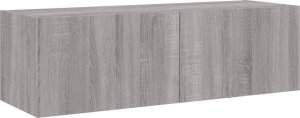 vidaXL Ścienna szafka TV z LED, szary dąb sonoma, 100x35x31 cm 3
