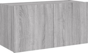 vidaXL Ścienna szafka TV z LED, szary dąb sonoma, 80x35x41 cm 3