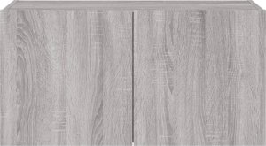 vidaXL Ścienna szafka TV z LED, szary dąb sonoma, 80x35x41 cm 9