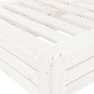 vidaXL Osłona na podstawę parasola ogrodowego, biała, drewno sosnowe 7