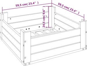vidaXL Osłona na podstawę parasola ogrodowego, biała, drewno sosnowe 9