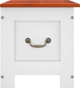 Skrzynia ogrodowa vidaXL Skrzynia z pokrywą, brązowo-biała, lite drewno akacjowe 5