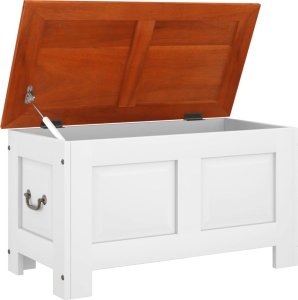 Skrzynia ogrodowa vidaXL Skrzynia z pokrywą, brązowo-biała, lite drewno akacjowe 7
