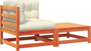 vidaXL Ogrodowa sofa narożna z poduszkami i podnóżkiem 2