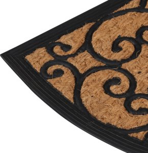 vidaXL Wycieraczka, półokrągła, 45x75 cm, guma i włókno kokosowe 4