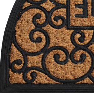 vidaXL Wycieraczka, półokrągła, 45x75 cm, guma i włókno kokosowe 6