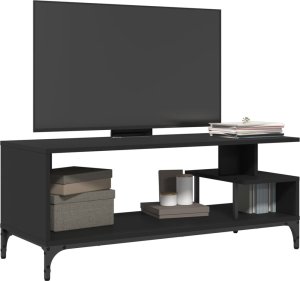 vidaXL Szafka RTV czarna 102x40x41 cm stal 4