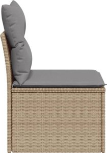 vidaXL Moduł sofy ogrodowej, bez podłokietników, z poduszkami, beżowy 5