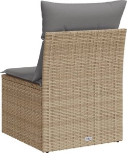 vidaXL Moduł sofy ogrodowej, bez podłokietników, z poduszkami, beżowy 6