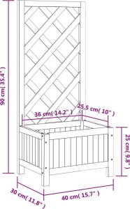 vidaXL Donica z trejażem, brązowa, lite drewno jodłowe 8