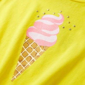 vidaXL Koszulka dziecięca z krótkimi rękawami, żółta, 116 4