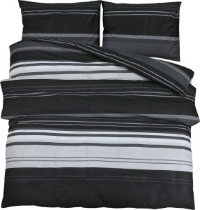 vidaXL Zestaw pościeli, czarno-biały, 240x220 cm, bawełna 2
