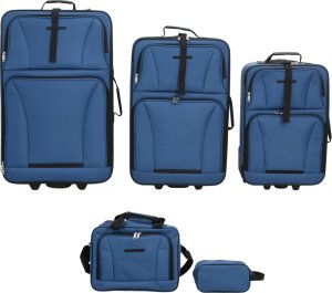 vidaXL Zestaw walizek podróżnych - 5 szt. niebieskie (4002829) 2