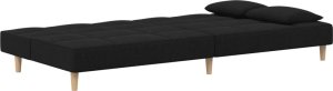 vidaXL 2-osobowa kanapa, 2 poduszki, czarna, tapicerowana tkaniną 6