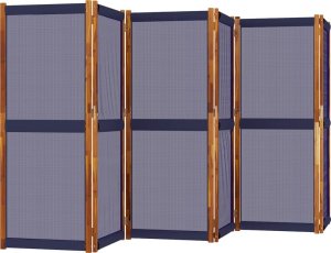 vidaXL Parawan 6-panelowy, ciemnoniebieski, 420x180 cm 3