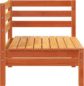 vidaXL Sofa ogrodowa z podnóżkiem, 3-os., woskowy brąz, lita sosna 6