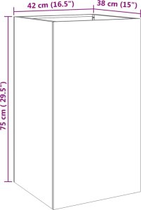 vidaXL Donica, srebrna, 42x38x75 cm, stal nierdzewna 10