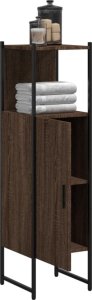 vidaXL Szafka łazienkowa, brązowy dąb, 33x33x120,5 cm 4