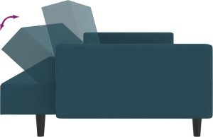 vidaXL 2-osobowa kanapa, niebieska, tapicerowana aksamitem 7