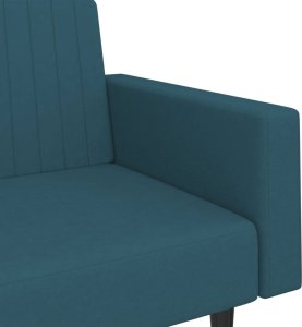 vidaXL 2-osobowa kanapa, niebieska, tapicerowana aksamitem 9