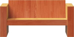 vidaXL Sofa ogrodowa, 2-osobowa, woskowy brąz, 134x60x62 cm, sosnowa 4