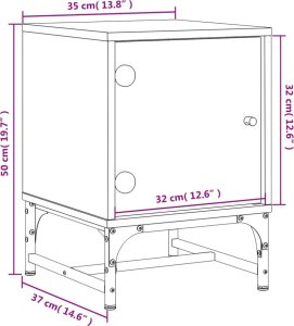 vidaXL Szafka nocna ze szklanymi drzwiami, biała, 35x37x50 cm 11