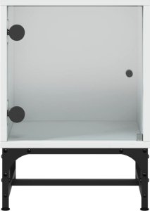 vidaXL Szafka nocna ze szklanymi drzwiami, biała, 35x37x50 cm 6