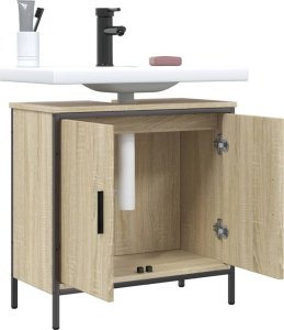 vidaXL Szafka pod umywalkę, dąb sonoma, 60x30x60 cm 4
