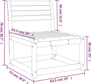 vidaXL Sofa ogrodowa, woskowy brąz, lite drewno sosnowe 8