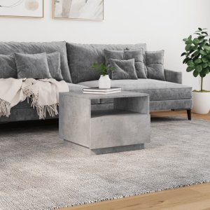 vidaXL Stolik kawowy z podświetleniem LED, szarość betonu, 50x49x40 cm 4