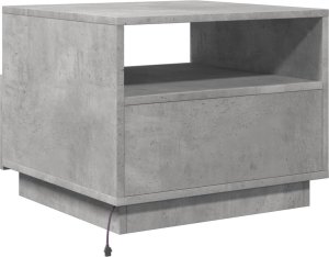 vidaXL Stolik kawowy z podświetleniem LED, szarość betonu, 50x49x40 cm 9