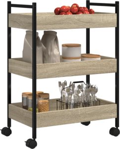 vidaXL Wózek kuchenny, dąb sonoma 50x30x70 cm 6