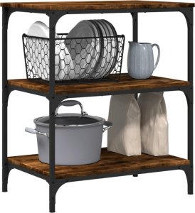 vidaXL Wózek kuchenny, przydymiony dąb, 60x41x76 cm 5