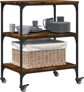 vidaXL Wózek kuchenny, przydymiony dąb, 60x41x76 cm 6