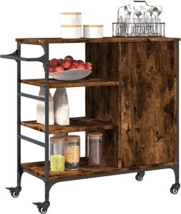 vidaXL Wózek kuchenny, przydymiony dąb, 87,5x38,5x84,5 cm 5