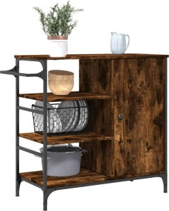 vidaXL Wózek kuchenny, przydymiony dąb, 87,5x38,5x84,5 cm 6