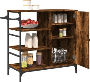 vidaXL Wózek kuchenny, przydymiony dąb, 87,5x38,5x84,5 cm 7