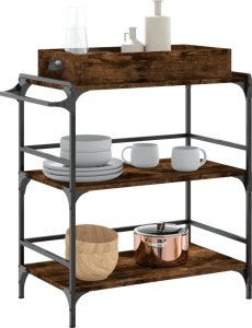 vidaXL Wózek kuchenny, przydymiony dąb, 81,5x41x92,5 cm 5