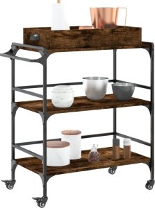 vidaXL Wózek kuchenny, przydymiony dąb, 81,5x41x92,5 cm 6