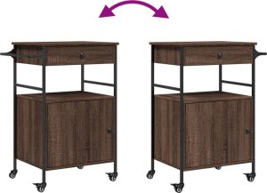 vidaXL Wózek kuchenny, brązowy dąb, 56x43x89,5 cm 12