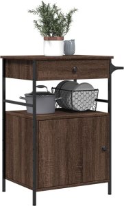 vidaXL Wózek kuchenny, brązowy dąb, 56x43x89,5 cm 5