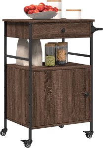vidaXL Wózek kuchenny, brązowy dąb, 56x43x89,5 cm 6