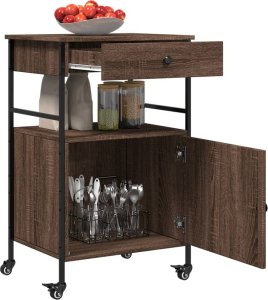 vidaXL Wózek kuchenny, brązowy dąb, 56x43x89,5 cm 7